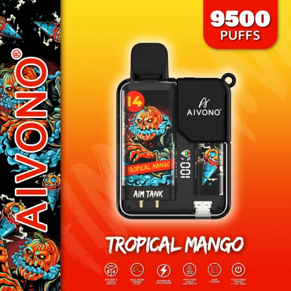 AIVONO AIM TANK 9500 Puffs 0% 2% 3% 5% Low Nicotine Rechargeable Disposable Vapes Pen Bulk Buy Wholesale - WINGVAPE - 8
