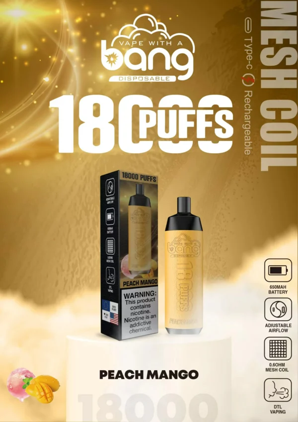 Bang Crown Bar 18000 Puffs 0% 2% 3% 5% Low Nicotine Rechargeable Disposable Vapes Pen Bulk Buy Wholesale - WINGVAPE - 6