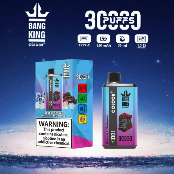 Bang King 30000 Puffs Double Flavor 0% 2% 3% 5% Low Nicotine Rechargeable Disposable Vapes Pen Bulk Buy Wholesale - WINGVAPE - 12