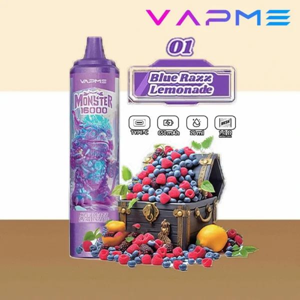 Vapme Monster 16000 Puffs 2% 5% Никотиновые перезаряжаемые одноразовые вейпы оптом купить оптом - WINGVAPE - 9