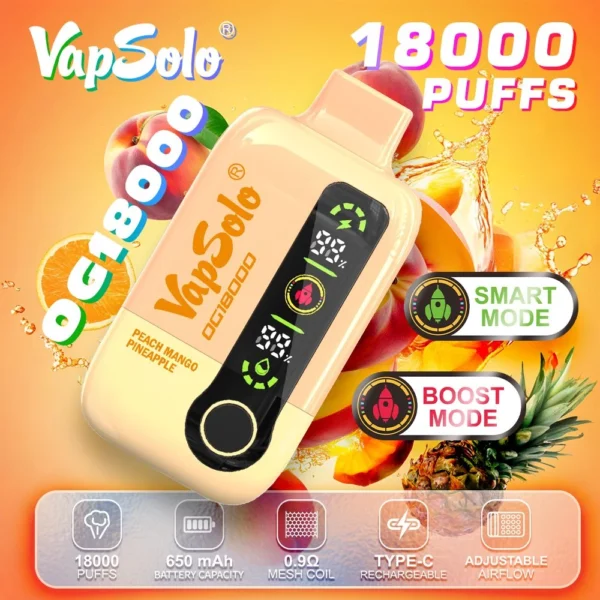 Vapsolo DG 18000 Puffs 2% 5% Penna per vaporizzatori usa e getta ricaricabile a basso contenuto di nicotina Acquista all'ingrosso - WINGVAPE - 4