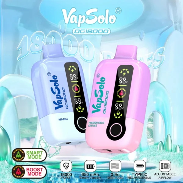 Vapsolo DG 18000 Puffs 2% 5% Penna per vaporizzatori usa e getta ricaricabile a basso contenuto di nicotina Acquista all'ingrosso - WINGVAPE - 1