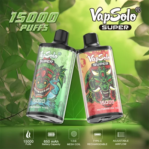 Vapsolo Super 15000 Puffs 2% 5% Alacsony nikotintartalmú tömeges vásárlás Újratölthető eldobható Vapes toll nagykereskedés - WINGVAPE - 1
