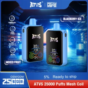Penna per vaporizzatori usa e getta ricaricabile a basso contenuto di nicotina ATVS 25000 Puffs Dual Mesh 5% Acquista all'ingrosso - WINGVAPE - 17