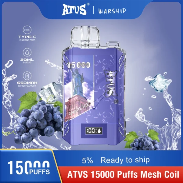 Penna per vaporizzatori usa e getta ricaricabile a basso contenuto di nicotina Atvs 15000 Puffs 5% Acquista all'ingrosso - WINGVAPE - 7