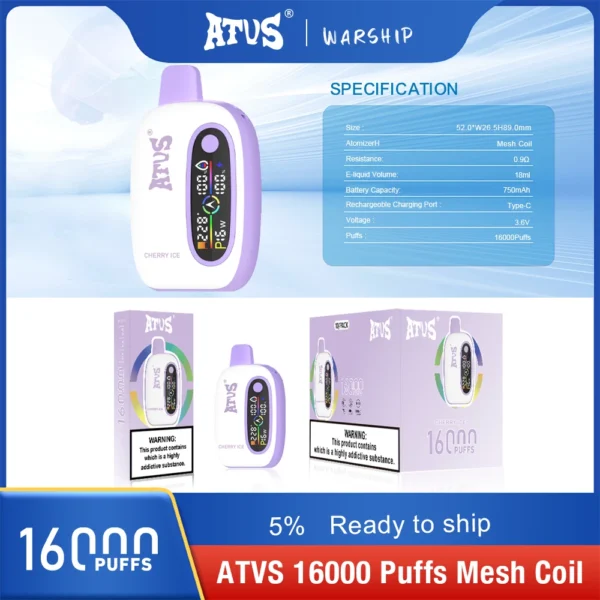 Atvs 16000 Puffs 2% 5% Genopladelige engangsvapes med lavt nikotinindhold Pen Bulk Køb Engros - WINGVAPE - 11