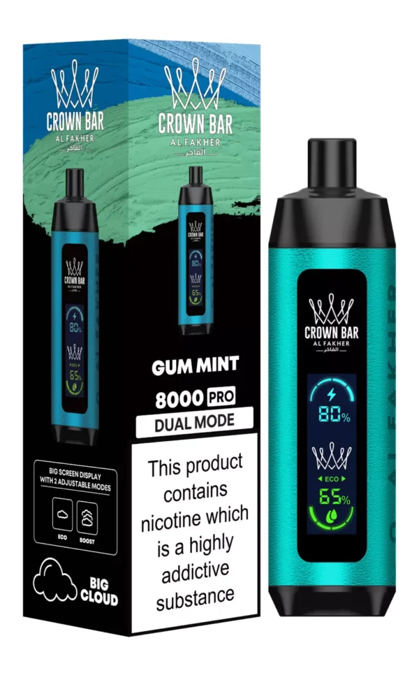 Al Fakher Crown Bar Big Cloud 8000 Pro Dual Mode Full Screen Low Nicotine Rechargeable Disposable Vapes Pen Bulk Buy Wholesale - European Warehouse Stock - WINGVAPE - 9