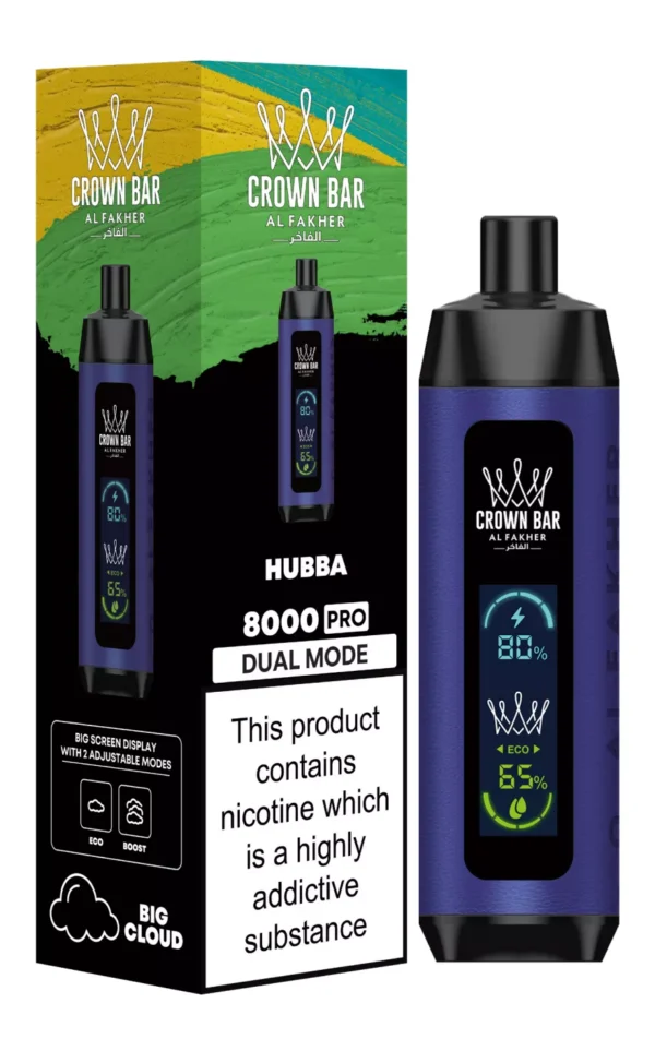 Al Fakher Crown Bar Big Cloud 8000 Pro Dual Mode Full Screen Low Nicotine Rechargeable Disposable Vapes Pen Bulk Buy Wholesale - European Warehouse Stock - WINGVAPE - 8