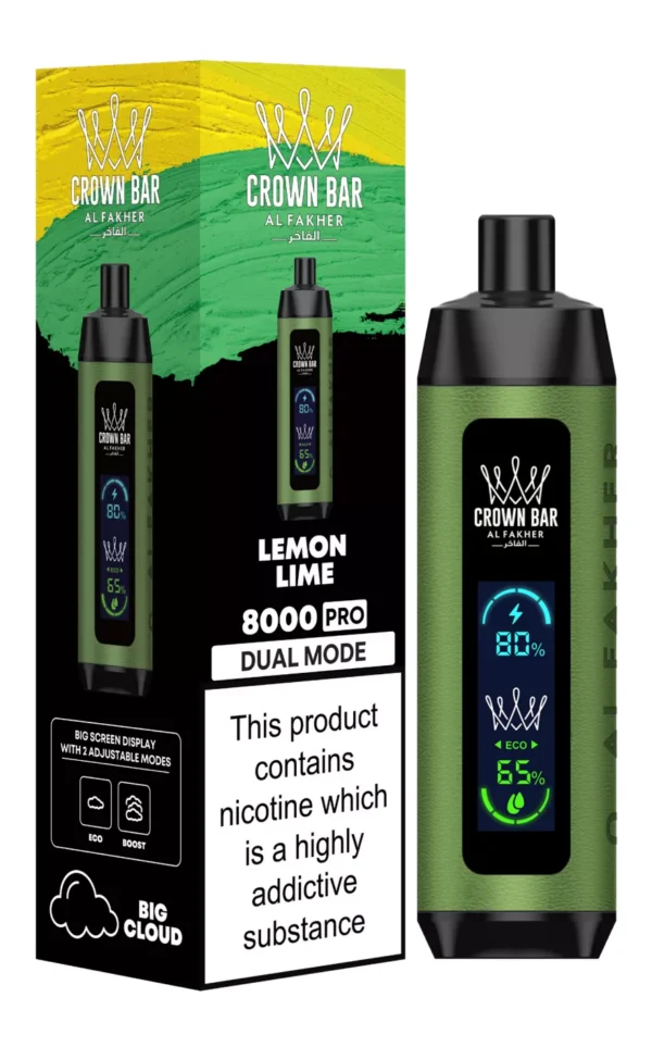 Al Fakher Crown Bar Big Cloud 8000 Pro Dual Mode Full Screen Low Nicotine Rechargeable Disposable Vapes Pen Bulk Buy Wholesale - European Warehouse Stock - WINGVAPE - 7