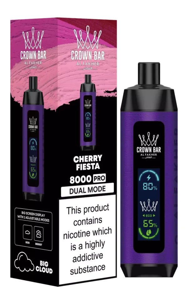 Al Fakher Crown Bar Big Cloud 8000 Pro Dual Mode Full Screen Low Nicotine Rechargeable Disposable Vapes Pen Bulk Buy Wholesale - European Warehouse Stock - WINGVAPE - 19