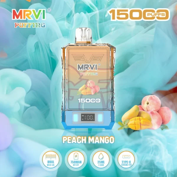 MRVI Puffing 15000 Puffs Écran numérique à double maille 2% 5% Stylo à vape jetable rechargeable à faible teneur en nicotine en vrac Acheter en gros - WINGVAPE - 7