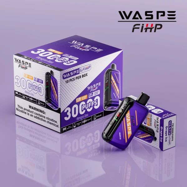 WASPE FIHP 30000 Puffs Dual Mesh 0% 2% 5% LED-ekraan Madala nikotiinisisaldusega Laetav ühekordne Vapes Pliiats hulgimüük - WINGVAPE - 4