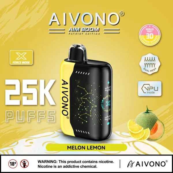 AIVONO AIM BOOM 25000 Puffs Διπλό Διχτυωτό Ψηφιακή Οθόνη 0% 2% 3% 5% Επαναφορτιζόμενη αναλώσιμη στυλό χαμηλής περιεκτικότητας σε νικοτίνη Vapes Μαζική Αγορά Χονδρικής - WINGVAPE - 5