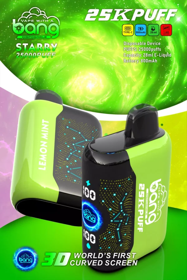 Bang Starry 25000 Puffs 3D Curved Screen 0% 2% 3% 5% Low Nicotine Rechargeable Disposable Vapes Pen Bulk Buy Wholesale - WINGVAPE - 6