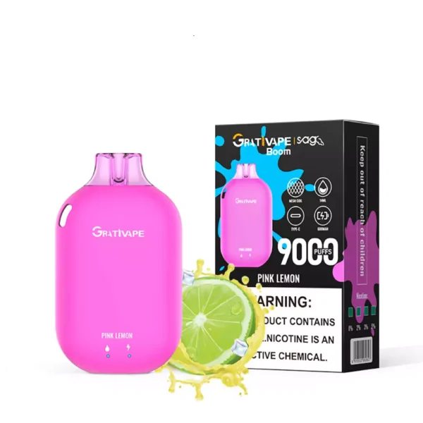 Grativape Boom 9000 Puffs 0% 2% 3% 5% Low Nicotine Rechargeable Disposable Vapes Pen Bulk Buy Wholesale - WINGVAPE - 12