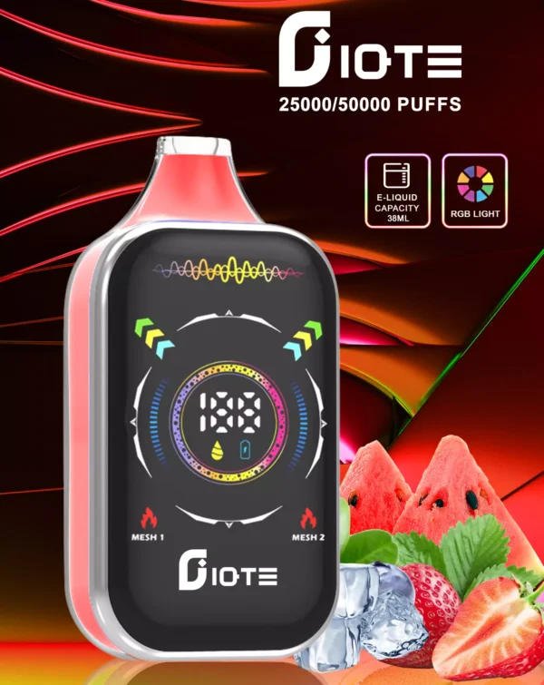 IQTE 50000 Puffs Dual Mesh RGB fuld skærm 0% 2% 5% Genopladelige engangsvapespen med lav nikotinindhold Bulk Køb Engros - WINGVAPE - 9