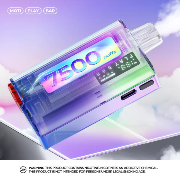 MOTI Play Bar 7500 Puffs Crystal Digital Screen 5% Low Nicotine Rechargeable Disposable Vapes Pen Bulk Buy Wholesale - WINGVAPE - 1